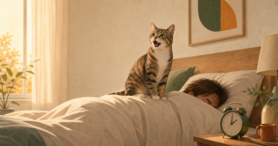 Chat qui réveille son humain le matin - conseils Animo Dépôt