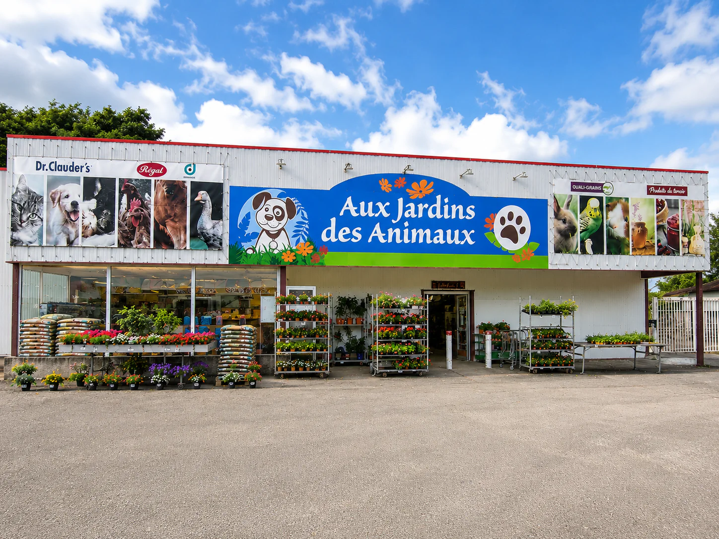 Façade du magasin Aux Jardins des Animaux Saint-Pierre-de-Cormeilles